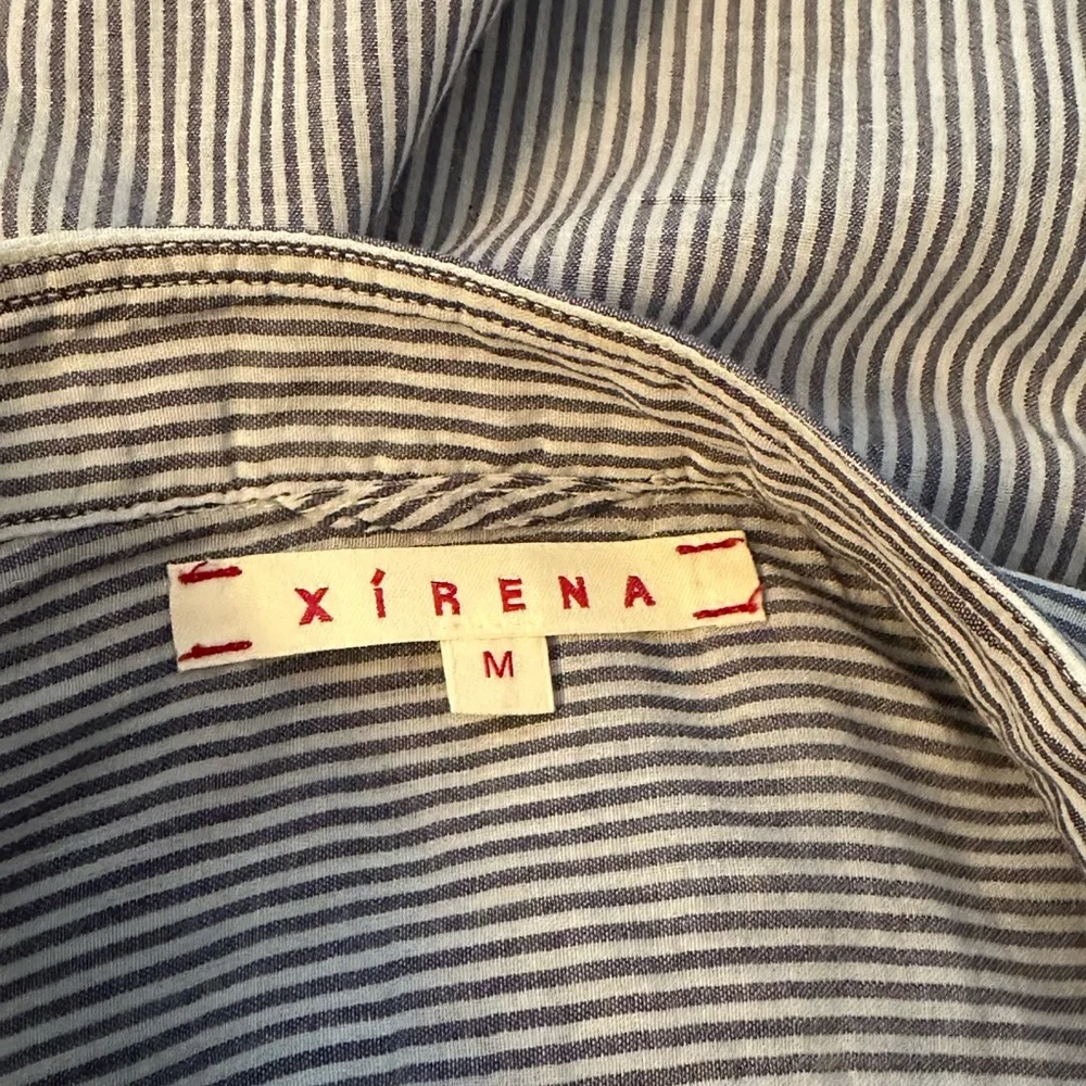 Xirena Coast Beau Shirt Blue & White Stripe Button Up Long Sleeve Top Women’s M - Picture 8 of 10